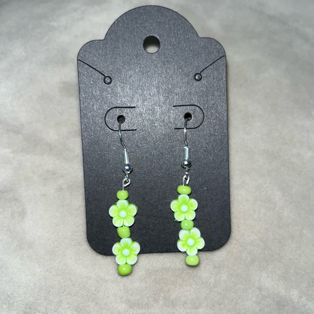 Green Flower earrings